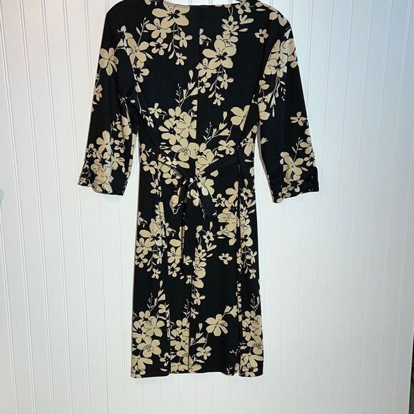 Giorgio Fiotline dress women’s size large flower core vneck tie waist 3/4 sleeve - Picture 8 of 12